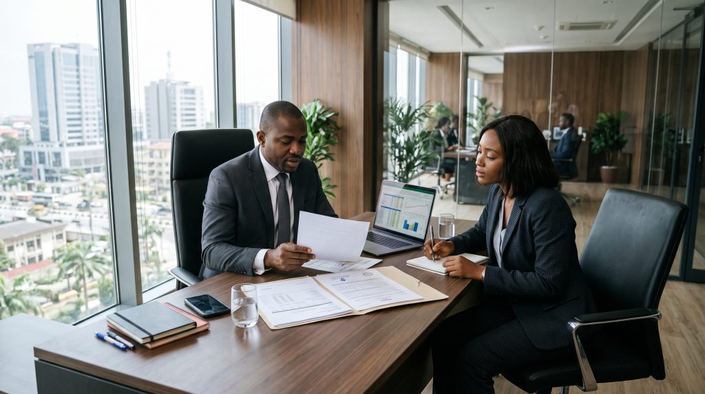 TalentForge Solutions financial controller conducting payroll outsourcing Nigeria statutory compliance and PAYE audits